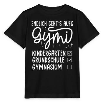 Endlich gehts auf Gymi - Schulkind Geschenk Gymnas - Stanley/Stella Kinder T-Shirt MINI CREATOR  - Schwarz - Vorne - Mikhail (115cm)