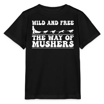 Alaska Mushing Dog Mushers Huskies - Stanley/Stella MINI CREATOR Kids’ T-Shirt - black - Front - Mikhail (115cm)