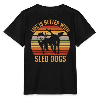 Alaska Mushing Dog Mushers Huskies - Stanley/Stella MINI CREATOR Kids’ T-Shirt - black - Front - Mikhail (115cm)