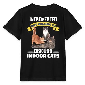 Lustige introvertierte Hauskatzen - Stanley/Stella Kinder T-Shirt MINI CREATOR  - Schwarz - Vorne - Mikhail (115cm)