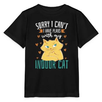Ich habe Pläne mit meiner Hauskatze - Stanley/Stella Kinder T-Shirt MINI CREATOR  - Schwarz - Vorne - Mikhail (115cm)