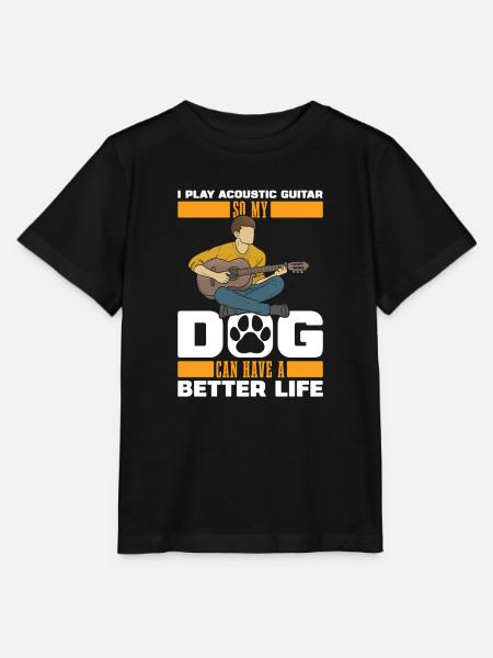 Akustikgitarre Hund - Stanley/Stella Kinder T-Shirt MINI CREATOR - Schwarz