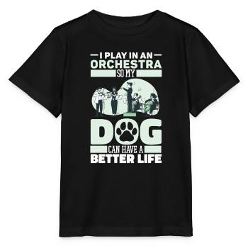 Chien d’orchestre - T-shirt bio MINI CREATOR Stanley/Stella Enfant - noir - Devant - Mikhail (115cm)