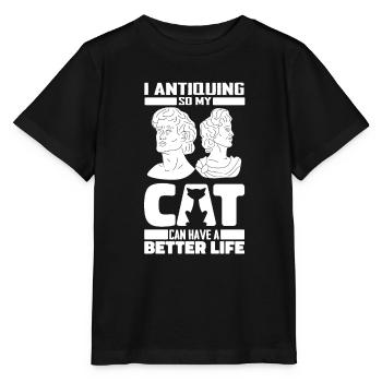 Antiques Antique Dealer Cat - Stanley/Stella MINI CREATOR Kids’ T-Shirt - black - Front - Mikhail (115cm)