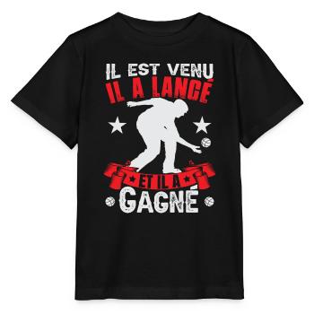 Bouliste Humour Boccia Boule - T-shirt bio MINI CREATOR Stanley/Stella Enfant - noir - Devant - Mikhail (115cm)