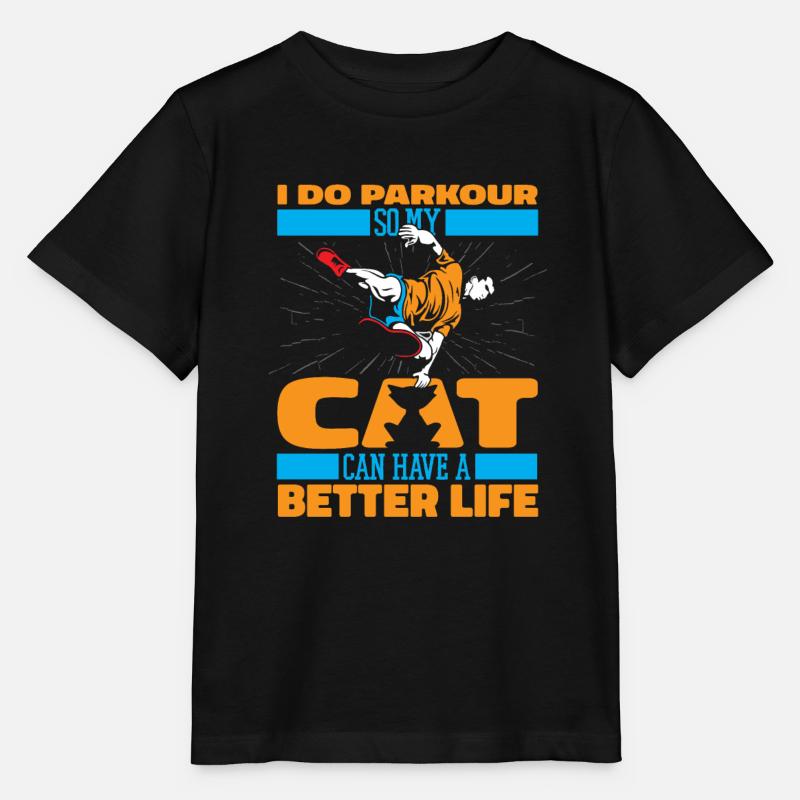 Chat de Parkour - T-shirt bio MINI CREATOR Stanley/Stella Enfant - noir
