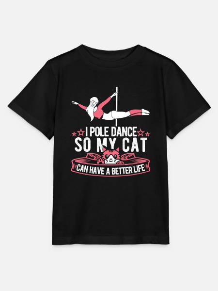 Pole Dancing Katze - Stanley/Stella Kinder T-Shirt MINI CREATOR - Schwarz
