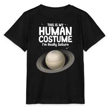 Saturne - T-shirt bio MINI CREATOR Stanley/Stella Enfant - noir - Devant - Mikhail (115cm)