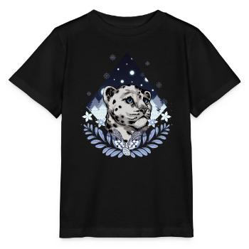 Schneeleopard - Stanley/Stella Kinder T-Shirt MINI CREATOR  - Schwarz - Vorne - Mikhail (115cm)