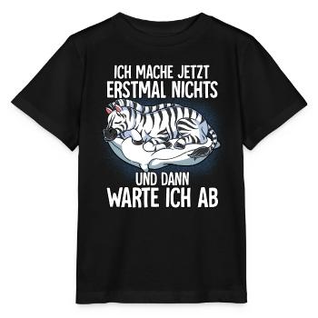 Langschläfer Zebra Müde Schlaf - Stanley/Stella Kinder T-Shirt MINI CREATOR  - Schwarz - Vorne - Mikhail (115cm)
