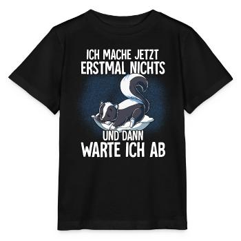 Langschläfer Stinktier Müde Schlaf - Stanley/Stella Kinder T-Shirt MINI CREATOR  - Schwarz - Vorne - Mikhail (115cm)