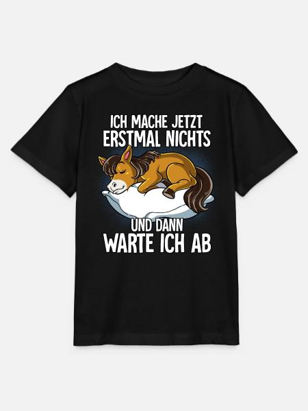 Langschläfer Pferd Müde Schlaf - Stanley/Stella Kinder T-Shirt MINI CREATOR - Schwarz