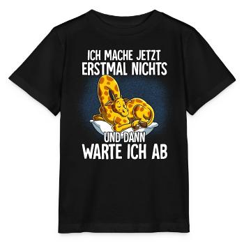 Langschläfer Giraffe Müde Schlaf - Stanley/Stella Kinder T-Shirt MINI CREATOR  - Schwarz - Vorne - Mikhail (115cm)