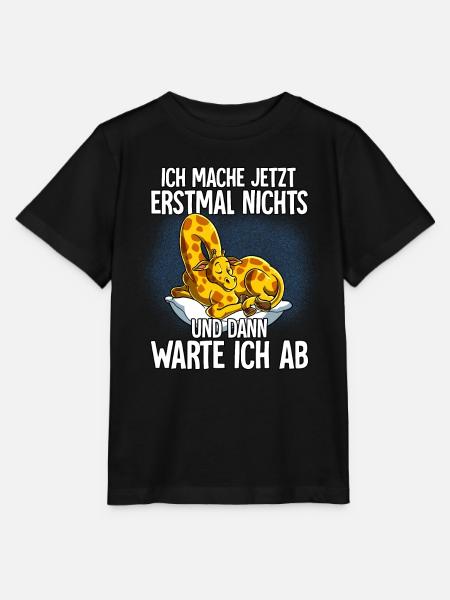 Langschläfer Giraffe Müde Schlaf - Stanley/Stella Kinder T-Shirt MINI CREATOR - Schwarz