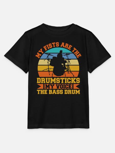 Drummer Drumsticks Schlagzeug Musiker - Stanley/Stella Kinder T-Shirt MINI CREATOR - Schwarz