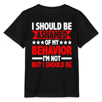 Je devrais avoir honte de mon comportement 5 - T-shirt bio MINI CREATOR Stanley/Stella Enfant - noir - Devant - Mikhail (115cm)