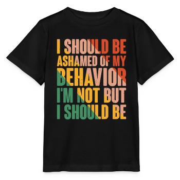 Je devrais avoir honte de mon comportement 6 - T-shirt bio MINI CREATOR Stanley/Stella Enfant - noir - Devant - Mikhail (115cm)