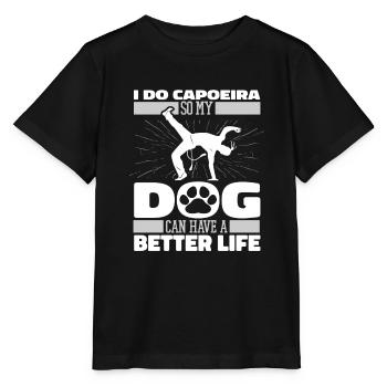 Capoeira Fighting Dance Dog - Stanley/Stella MINI CREATOR Kids’ T-Shirt - black - Front - Mikhail (115cm)