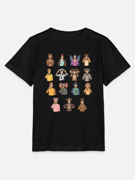 Tiere Asl Handgeste Taub Hörverlust - Stanley/Stella Kinder T-Shirt MINI CREATOR - Schwarz