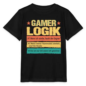 Gamer Logik Lustige Zocken Gaming Motive Streamer - Stanley/Stella Kinder T-Shirt MINI CREATOR  - Schwarz - Vorne - Mikhail (115cm)
