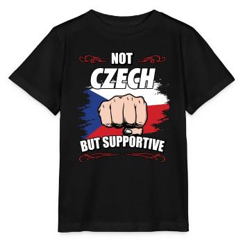 Not Czech But Supportive Travel Tourist Czech - Stanley/Stella MINI CREATOR Kids’ T-Shirt - black - Front - Mikhail (115cm)