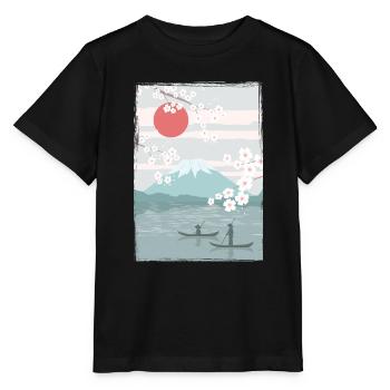 Kirschblüten Fuji Kirschbaum Japan Natur - Stanley/Stella Kinder T-Shirt MINI CREATOR  - Schwarz - Vorne - Mikhail (115cm)
