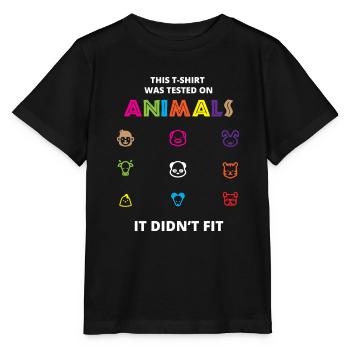 This T-Shirt Was Tested On Animals - Stanley/Stella MINI CREATOR Kids’ T-Shirt - black - Front - Mikhail (115cm)