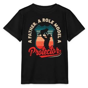 Father Role Model Protector Father's Day Design - Stanley/Stella MINI CREATOR Kids’ T-Shirt - black - Front - Mikhail (115cm)
