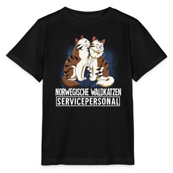 Norwegische Waldkatze - Stanley/Stella Kinder T-Shirt MINI CREATOR  - Schwarz - Vorne - Mikhail (115cm)