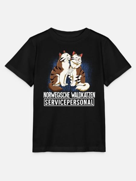 Norwegische Waldkatze - Stanley/Stella Kinder T-Shirt MINI CREATOR - Schwarz