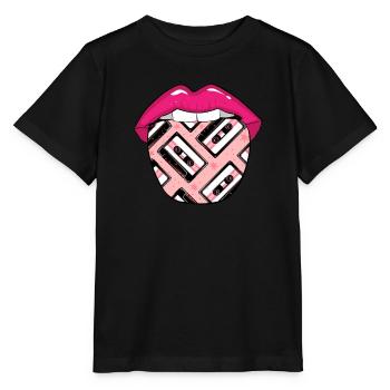 Cassette Audio Cassette Tongue - T-shirt bio MINI CREATOR Stanley/Stella Enfant - noir - Devant - Mikhail (115cm)