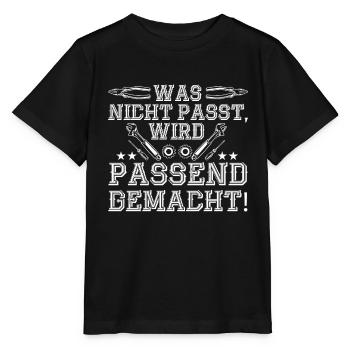 Was Nicht Passt Wird Passend Gemacht Hausmeister - Stanley/Stella Kinder T-Shirt MINI CREATOR  - Schwarz - Vorne - Mikhail (115cm)
