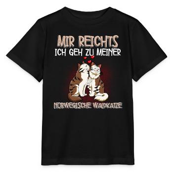 Norwegische Waldkatze - Stanley/Stella Kinder T-Shirt MINI CREATOR  - Schwarz - Vorne - Mikhail (115cm)