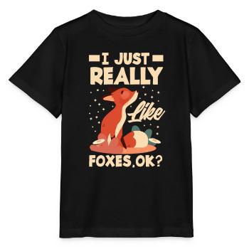 Fuchs Füchse Tiere Geschenkidee - Stanley/Stella Kinder T-Shirt MINI CREATOR  - Schwarz - Vorne - Mikhail (115cm)