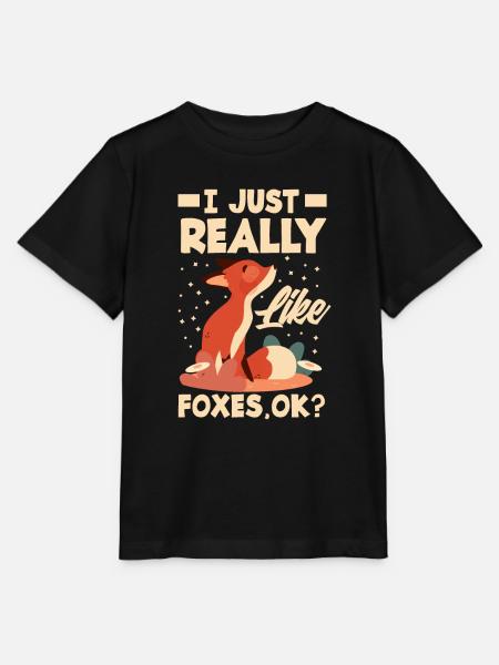 Fuchs Füchse Tiere Geschenkidee - Stanley/Stella Kinder T-Shirt MINI CREATOR  - Schwarz