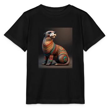 Aesthetic Cool Otter Design Aesthetic Cool Art - Stanley/Stella MINI CREATOR Kids’ T-Shirt - black - Front - Mikhail (115cm)