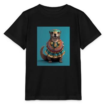 Aesthetic Cool Otter Design Aesthetic Cool Art - Stanley/Stella MINI CREATOR Kids’ T-Shirt - black - Front - Mikhail (115cm)