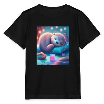 Otter Pet Owners Funny Sleepyhead Otter - Stanley/Stella MINI CREATOR Kids’ T-Shirt - black - Front - Mikhail (115cm)