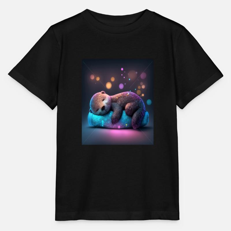 Otter Pet Owners Funny Sleepyhead Otter - Stanley/Stella Kinder T-Shirt MINI CREATOR  - Schwarz