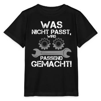 Was Nicht Passt Wird Passend Gemacht Handwerker - Stanley/Stella Kinder T-Shirt MINI CREATOR  - Schwarz - Vorne - Mikhail (115cm)