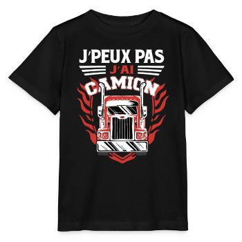 Poids Lourd | Camion | Routier | Camionneur - T-shirt bio MINI CREATOR Stanley/Stella Enfant - noir - Devant - Mikhail (115cm)