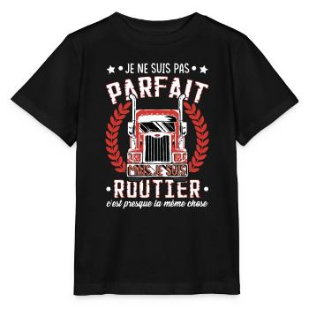Camion | Camionneur | Poids Lourd | Routier - T-shirt bio MINI CREATOR Stanley/Stella Enfant - noir - Devant - Mikhail (115cm)