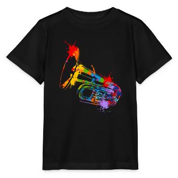 Splash Tuba - T-shirt bio MINI CREATOR Stanley/Stella Enfant - noir - Devant - Mikhail (115cm)