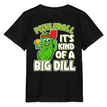 Drôle d’amoureux du concombre Pickleball - T-shirt bio MINI CREATOR Stanley/Stella Enfant - noir - Devant - Mikhail (115cm)