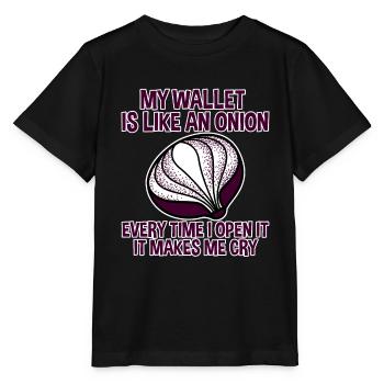 Mon portefeuille est comme un oignon 2 - T-shirt bio MINI CREATOR Stanley/Stella Enfant - noir - Devant - Mikhail (115cm)