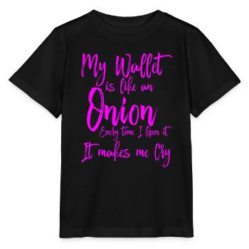 Mon portefeuille est comme un oignon 4 - T-shirt bio MINI CREATOR Stanley/Stella Enfant - noir - Devant - Mikhail (115cm)