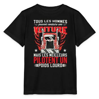 Homme Camion Humour Poids Lourd Chauffeur - T-shirt bio MINI CREATOR Stanley/Stella Enfant - noir - Devant - Mikhail (115cm)