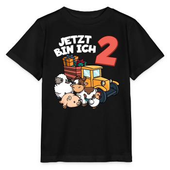 Ich bin schon 2 Traktor Trecker 2. Geburtstag - Stanley/Stella Kinder T-Shirt MINI CREATOR  - Schwarz - Vorne - Mikhail (115cm)