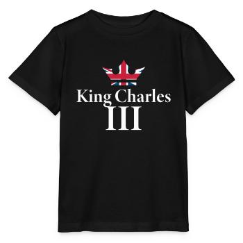 Britischer Kronkönig Karl III. Britisches Königshaus - Stanley/Stella Kinder T-Shirt MINI CREATOR  - Schwarz - Vorne - Mikhail (115cm)
