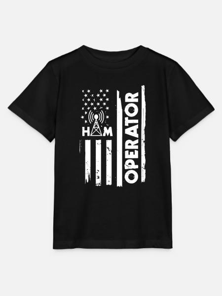 Amateurfunker Mit Usa-flagge - Stanley/Stella Kinder T-Shirt MINI CREATOR  - Schwarz